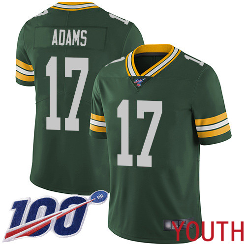 Green Bay Packers Limited Green Youth #17 Adams Davante Home Jersey Nike NFL 100th Season Vapor Untouchable